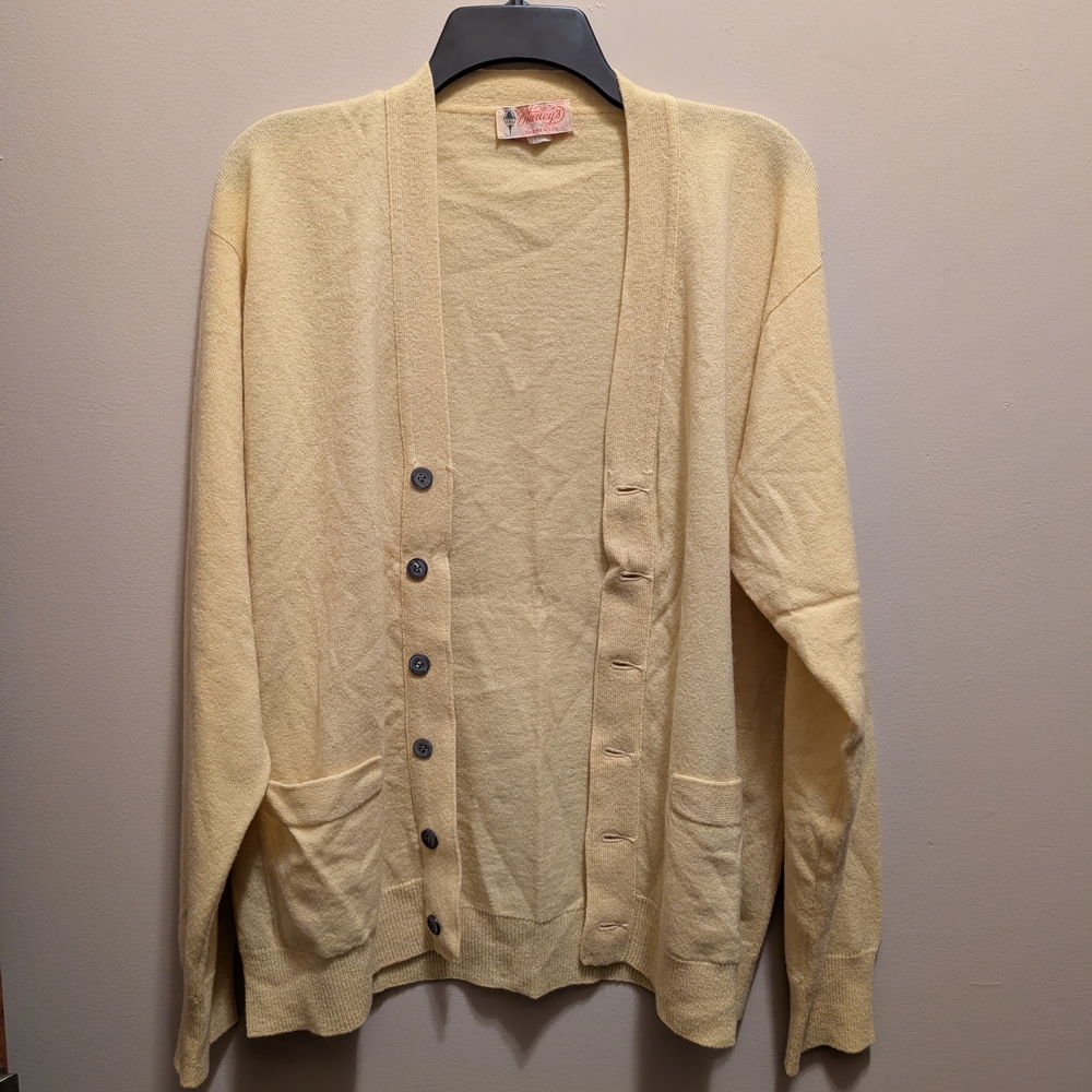 Men's Cream Cardigan Sweater
